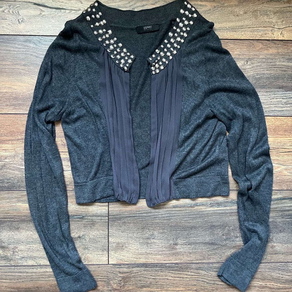 Esprit grey jewelled cardigan